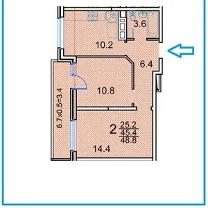 2-х ком. кв. от застройщика 48, 8 кв. м.