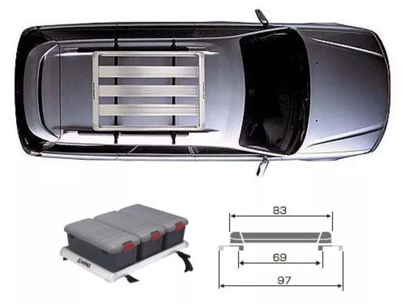 Алюминиевую корзину-багажник INNO (ИННО,  Япония) на крышу автомобиля 5