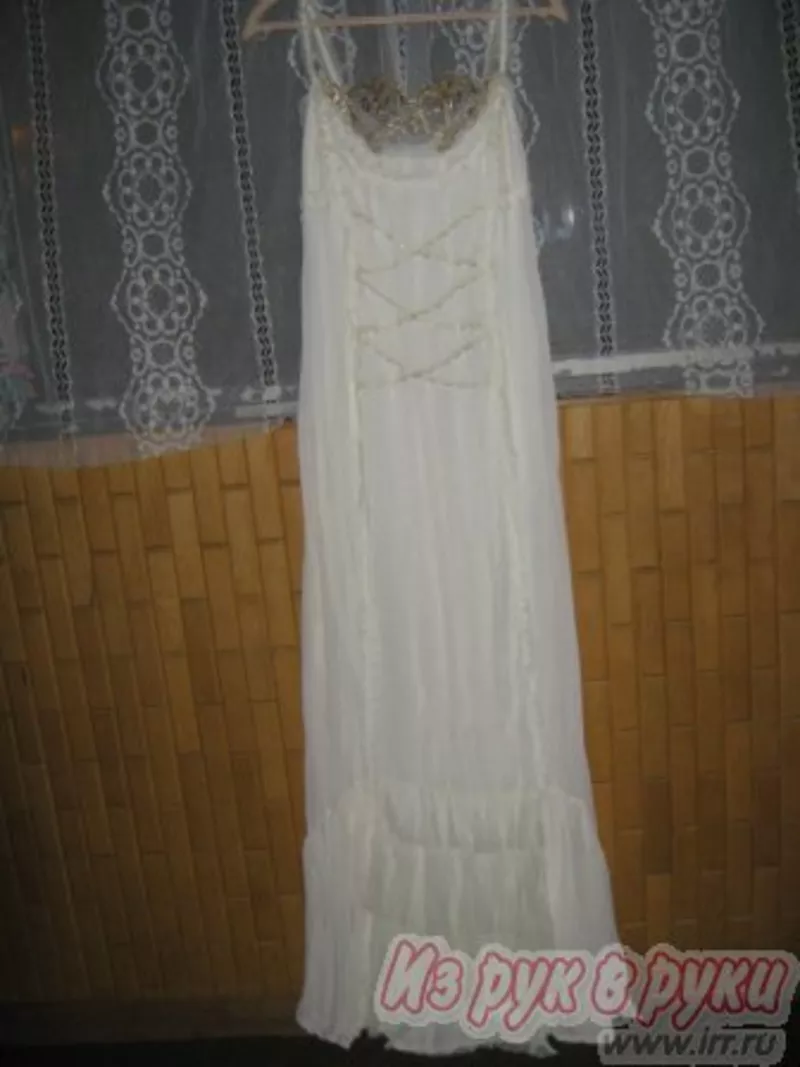 Платье вечернее(свадебное), белое,  прямо