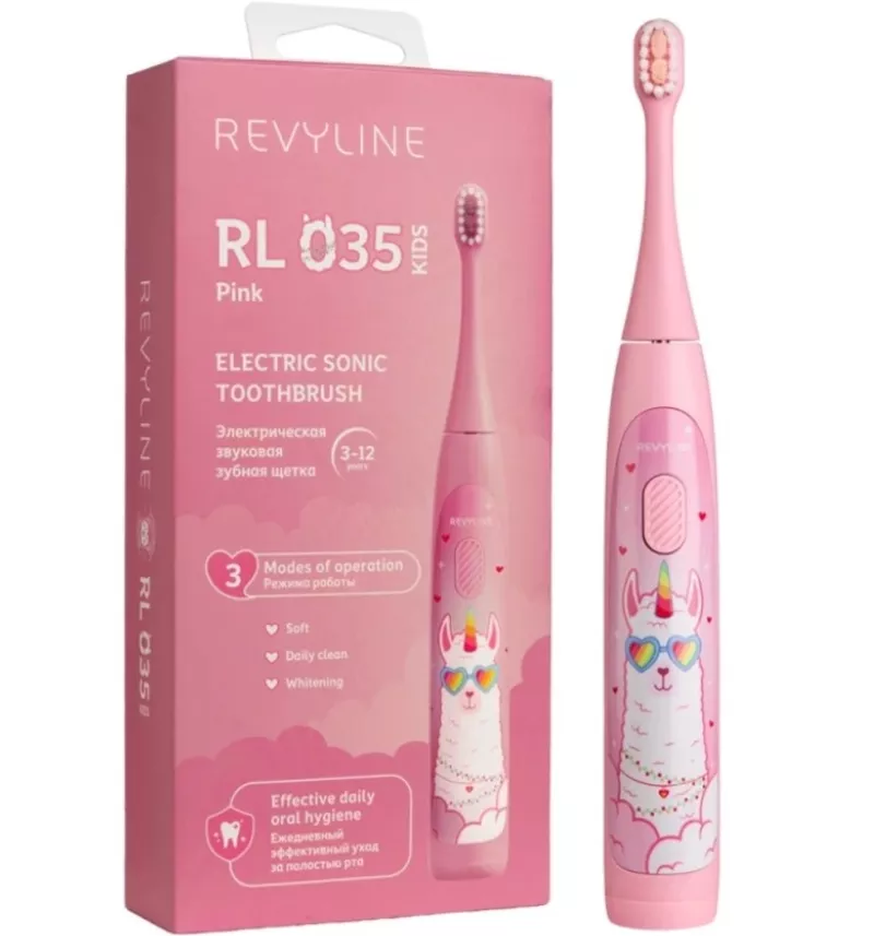 Звуковая щетка RL 035 Kids,  розовая,  от Revyline